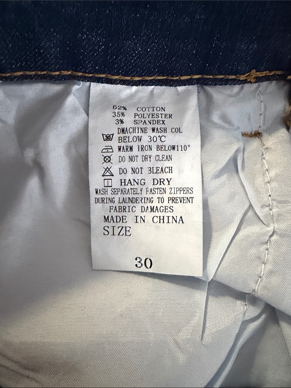 Men's Straight Fit Distressed Dark Blue Jeans - Picture 5 of 5